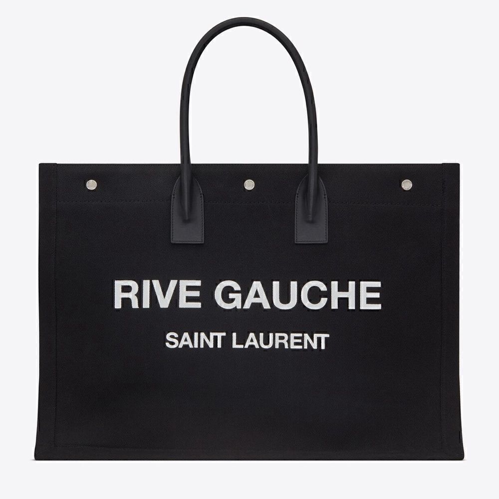 Saint Laurent Rive Gauche black and white tote bag purse brand new never used!
